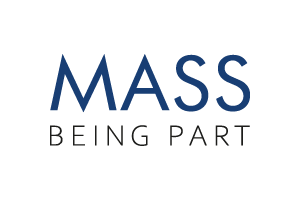 Logo der MASS GmbH mit Claim „BEING PART“ – Referenzunternehmen der dbs Delta Service Business GmbH.
